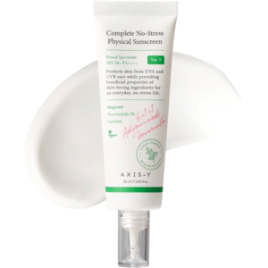 Мінеральний сонцезахисний крем SPF50+ PA++++  AXIS-Y Complete No-Stress Physical Sunscreen  50мл